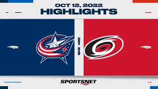 NHL Highlights | Blue Jackets vs. Hurricanes - October 12, 2022