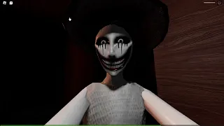 Playing a horror game on Roblox