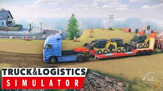 Truck & Logistics Simulator - Delivering machines to a construction site