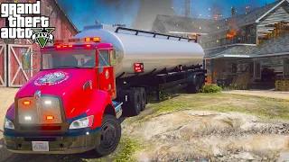 GTA 5 Firefighter Mod Semi Truck Tanker Responding To A 5th Alarm Fire