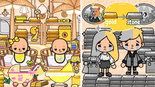 Gold Turned Into Stone, So Gold Twins Became Poor | Toca Life Story | Toca Boca