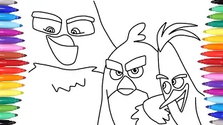 Angry Birds Movie Coloring Pages for Kids, How to Draw Angry Birds for Kids