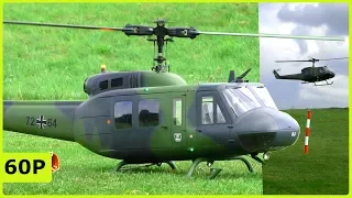 STUNNING XXL RC VARIO BELL UH-1D ELECTRICAL HELICOPTER WITH EXTERNAL LOAD