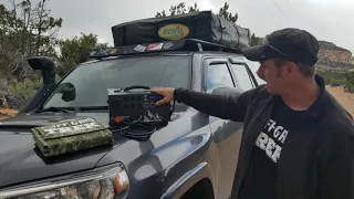 Deploying the 215W Off Grid Trek Solar blanket and the Apex solar generator.