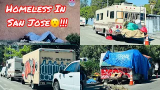 (HIA397) ABSOLUTELY UNBELIEVABLE! HOMELESS PEOPLE EVERYWHERE IN SAN JOSE CALIFORNIA THE BAY AREA!