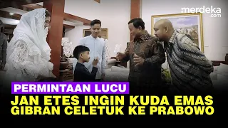 Lucu Jan Etes Minta ke Prabowo Naik Kuda Emas & Gibran Celetuk 'Bapak Pimpinan Saya'