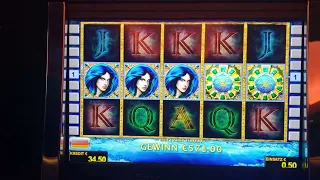 LORD OF THE OCEAN SLOT MACHINE - 0.50 EURO CENT ONE LINE BET - 5 MERMAIDS JACKPOT!!! :) :) :)