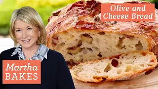 Martha Stewart's Olive and Cheese Bread | Martha Bakes | Martha Stewart