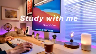 6-Hour Study with Me & My Cat | Pomodoro Timer, Lofi Relaxing Music | Day 68