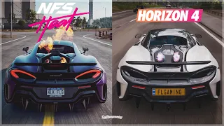 Need For Speed Heat vs Horizon 4 | McLaren 600LT Sound & 4K Gameplay Comparison