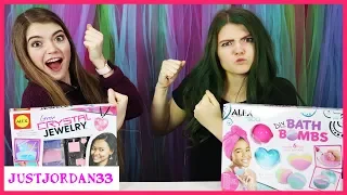 Sis Vs Sis Crafts Challenge DiY Bath Bombs And Crystal Jewelry / JustJordan33