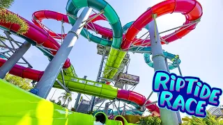 New! RIPTIDE RACEWORLD'S TALLEST DUELING RACER | Aquatica Orlando Florida