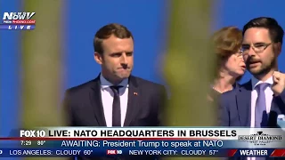 WATCH: Newly-Elected French President Emmanuel Macron Arrives at NATO Headquarters (FNN)