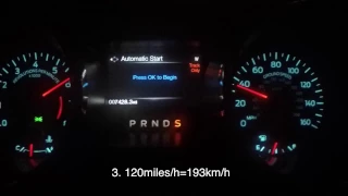 FORD MUSTANG 5.0 GT 2016  acceleration to 120miles/200km/hod