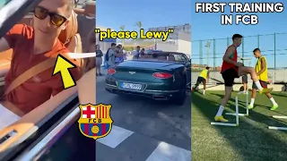 Lewandowski was Blocked by Barça fans before his First Training Session in FC Barcelona