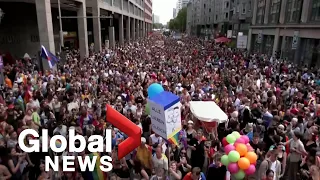 Berlin's LGBTQ+ parade sees vibrant rainbows of colour march through city