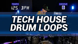 Tech House drum loops 125 BPM // The Hybrid Drummer