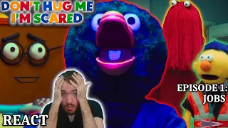 DHMIS is BACK and CREEPY AS EVER!! - Don't Hug Me I'm Scared REACTION - Episode 1: Jobs