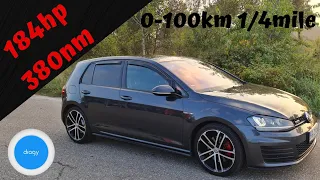 VW Golf 7 GTD 2.0 TDI | 184hp 380nm | Dragy Test 0-100km 1/4mile |