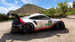 Forza Horizon 5 . Porsche #92 Porsche GT Team 911 RSR 2017 . Car Show Speed Jump Crash Test Drive .