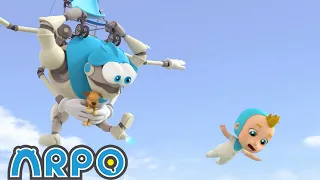 Baby Skydiving! WATCH OUT! | | ARPO | Educational Kids Videos | Moonbug Kids