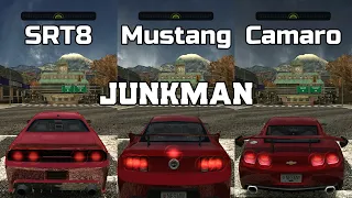 Dodge Challenger SRT8 vs Ford Mustang GT vs Chevrolet Camaro - NFS MW Redux V3 - WHICH IS FASTEST ?