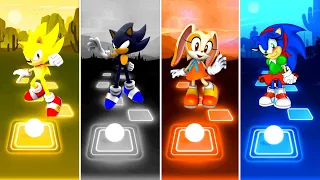 Super Sonic 🆚 Dark Sonic 🆚 Sonic Boom 🆚 Sonic Girl | Sonic EDM Rush Tiles Hop