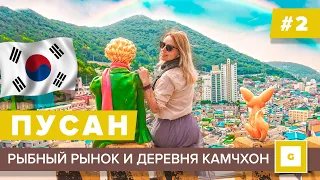 #2 ПУСАН ЭТО СТОИТ УВИДЕТЬ!  ДЕРЕВНЯ КАМЧХОН КАК ДОБРАТЬСЯ  GAMCHEON VILLAGE РЫНОК JAGALCHI MARKET