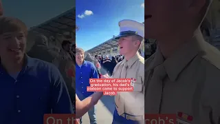 Young Marine surprised by his late father's platoon on graduation day | Militarykind #shorts