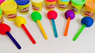 Satisfying Video l Playdoh Lollipop Candy with Color Tray Circle ASMR #505 Color