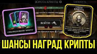 ШАНСЫ НАГРАД (ДРОП) КРИПТЫ/КАК ПРОКАЧАТЬ СНАРЯЖЕНИЕ КРИПТЫ НА ХАЛЯВУ/ Mortal Kombat Mobile