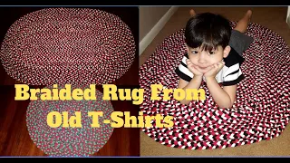 DIY How To Make Braided Rug From Old T- Shirts/Clothing (No sewing machine needed)