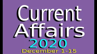 Current Affairs 2020 December 1 to 15