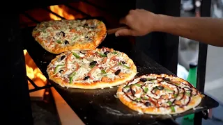 How to Make Pizza on Live | Wood Fired Pizza | Indian Street Food 🇮🇳