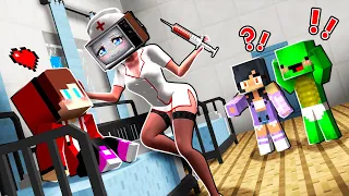 TV WOMAN NURSE is TREATING JJ and MIKEY! AFMAU is JEALOUS in Minecraft - Maizen