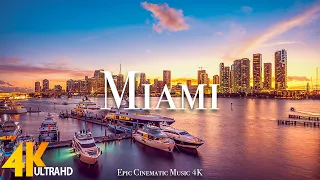 Miami 4K | Beautiful Nature Scenery With Epic Cinematic Music | 4K ULTRA HD VIDEO