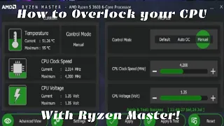 How to Overclock AMD CPUS (using Ryzen master)