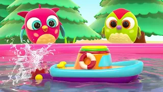Розвиваючі мультфільми для дітей. Совеня Хоп Хоп запускає кораблик на воду!