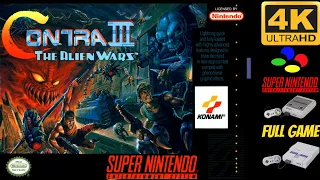 Contra III: The Alien Wars 1P & 2P Co-op [SNES] Longplay Walkthrough Full Movie Game [4K60ᶠᵖˢ UHD🔴]