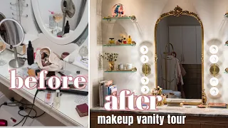 7 FOOT MAKEUP VANITY TOUR + makeup collection + organization 2023