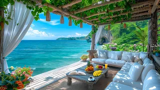 Elegant Bossa Nova Jazz Music at Seaside Cafe Ambience | Relaxing Jazz For Morning Happy and Peace🌊🎶