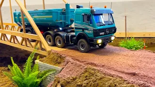 Amazing MERCEDES RC TRUCK and RC DIGGER at work!!