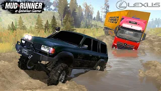 Spintires: MudRunner - LEXUS LX 450 Pulls Out The Truck Stuck In The Mud