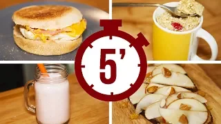 PETIT‑DÉJEUNER | 4 RECETTES À FAIRE EN 5 MINUTES