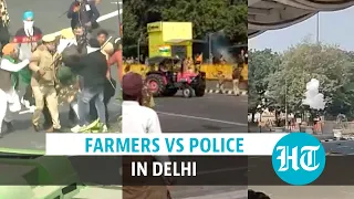 Watch: Protesting farmers clash with Delhi police at ITO during tractor rally