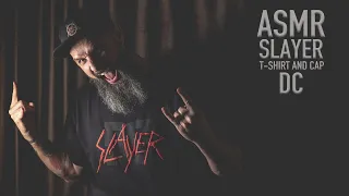 ASMR - DC x SLAYER. Tapping, Scratching T-Shirt And Cap  [fabric sounds]