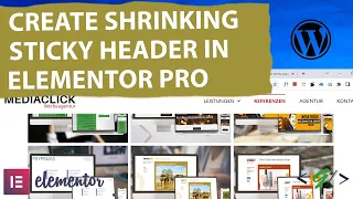 How to Create a Shrinking Sticky Header With Elementor Pro WordPress | CSS Classes & Custom CSS