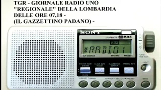 MARTEDI' 21 APRILE 2020 - TGR - GIORNALE RADIO UNO "REGIONALE" DELLA LOMBARDIA DELLE ORE 07,18 -