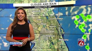 Chance of afternoon rain in Monday forecast