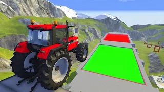 High Speed Jumps In Green Or Red Slime Pool - BeamNG.drive EPIC High Speed Jumps (Crash Test)